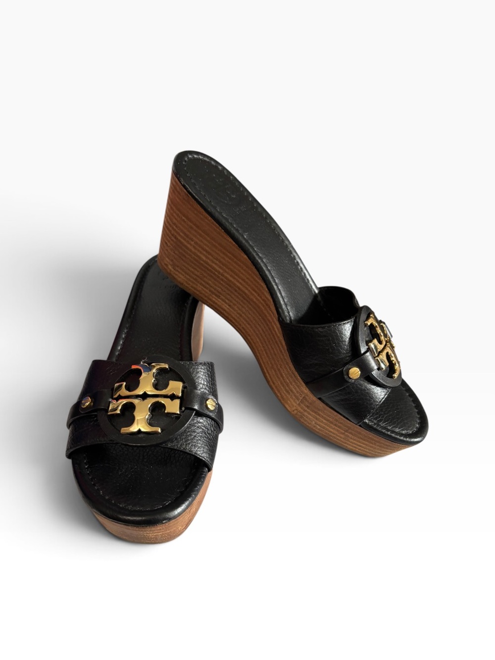 Tory Burch Patti Black Platform Wedge 7.5